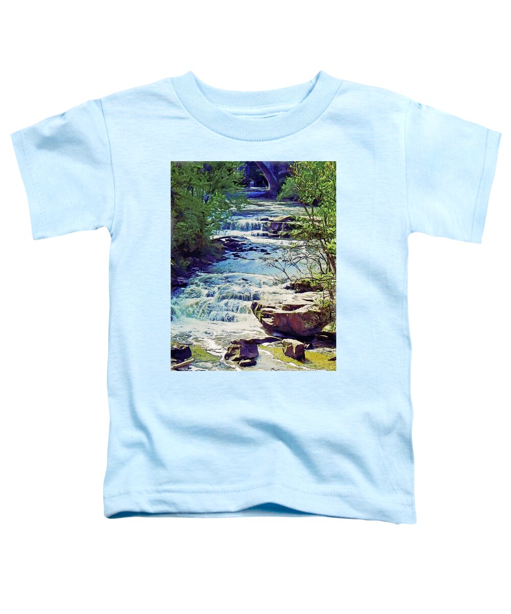 Berea Falls Toddler T-Shirt featuring the digital art Berea Falls 2 by Gary Olsen-Hasek