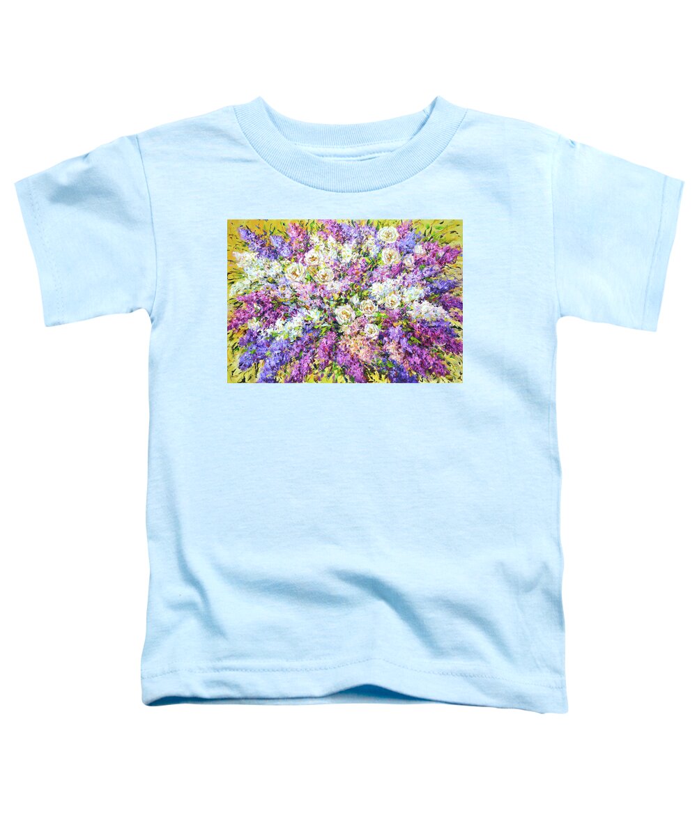 Flowers Toddler T-Shirt featuring the painting 	Big bouquet by Iryna Kastsova