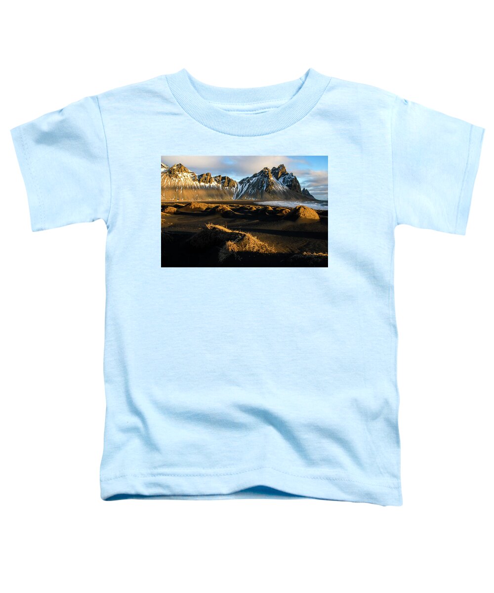 Iceland Toddler T-Shirt featuring the photograph The Language Of Light - Black Sand Beach, Iceland by Earth And Spirit