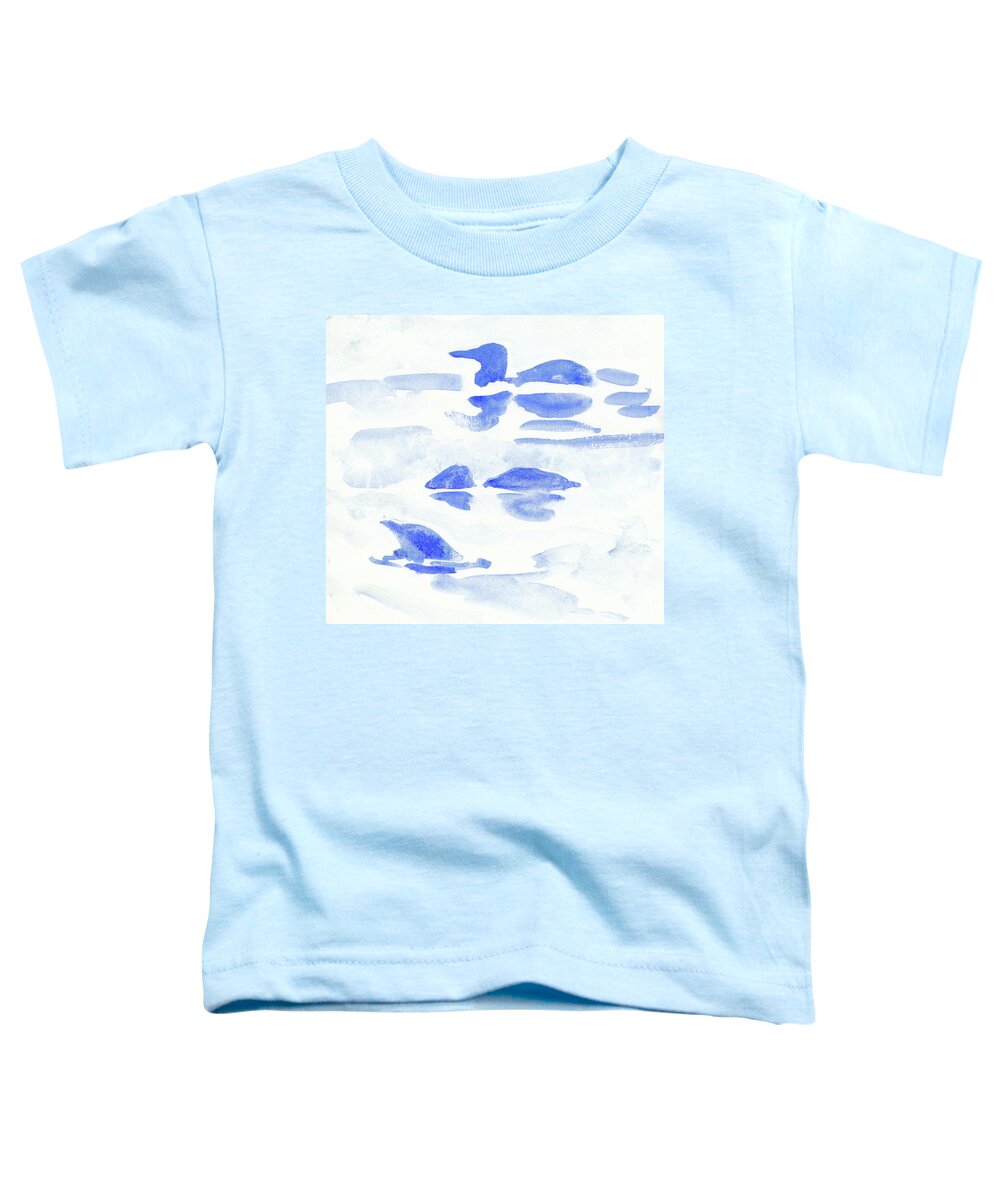Bird Toddler T-Shirt featuring the painting Blue Loon by Abby McBride