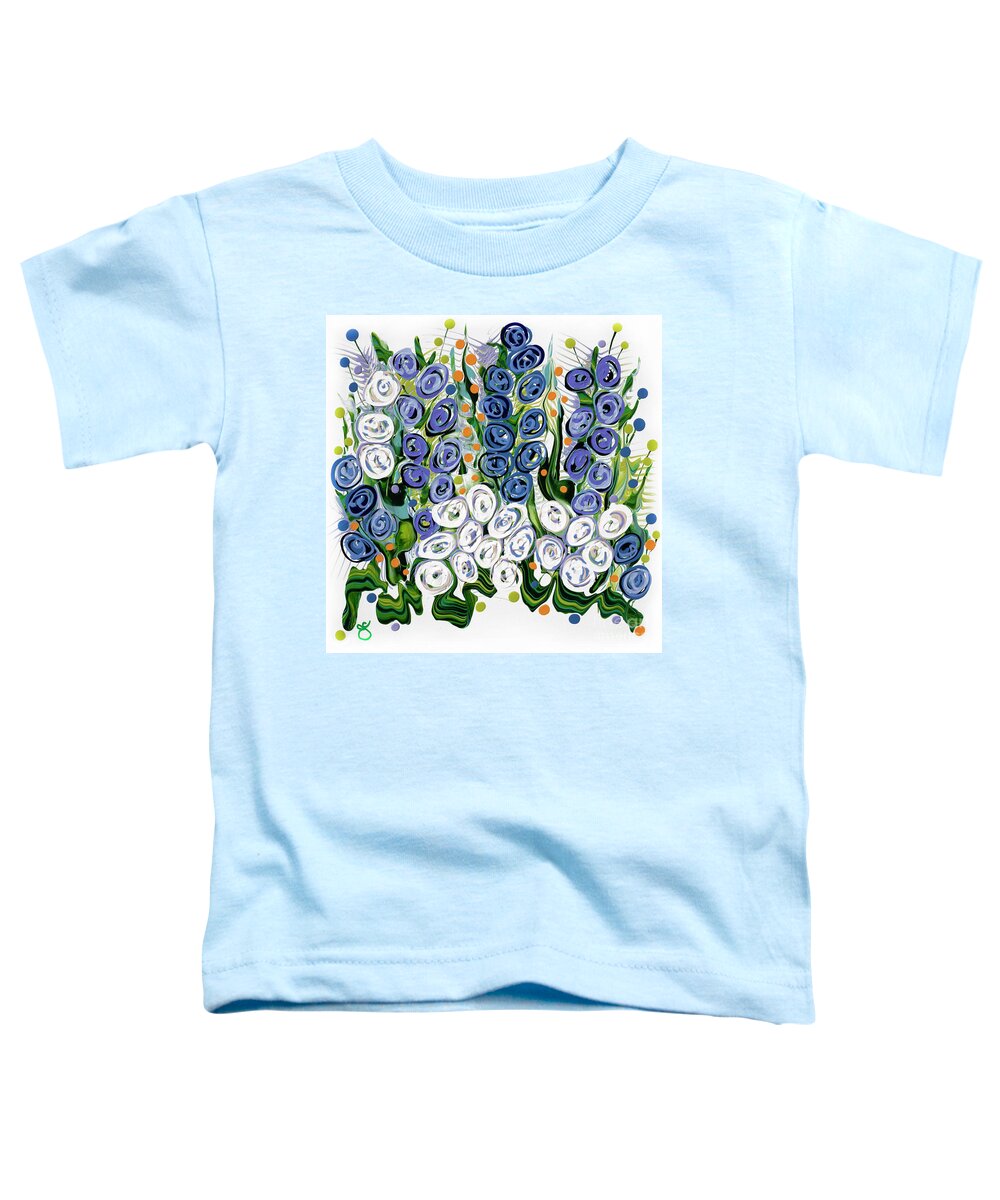 Floral Painting Toddler T-Shirt featuring the painting Bonnie Blue Bells by Jane Crabtree