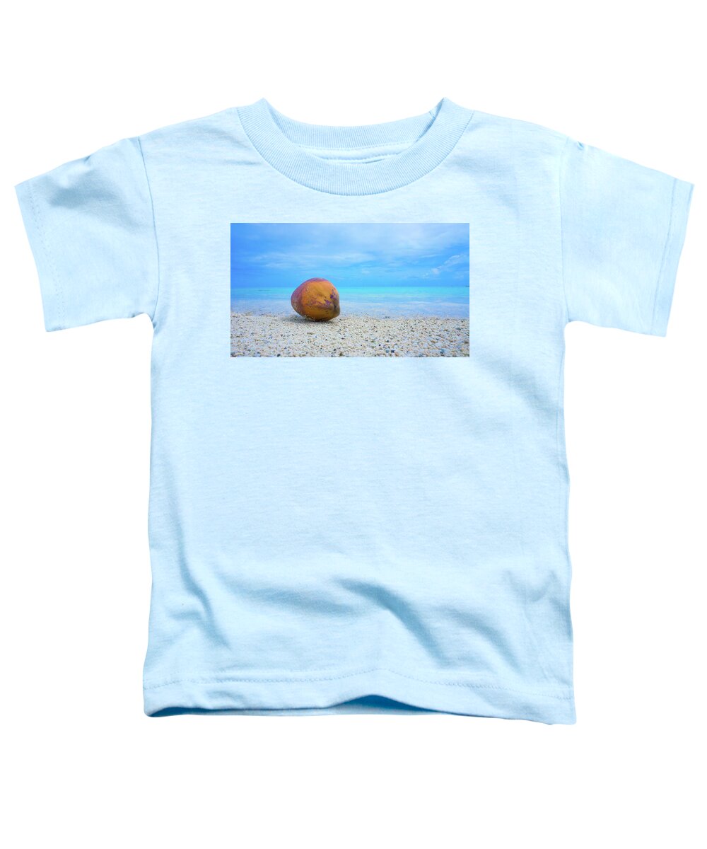 Bora Beach Coconut Toddler T-Shirt featuring the photograph Bora Bora Beach by David Morehead