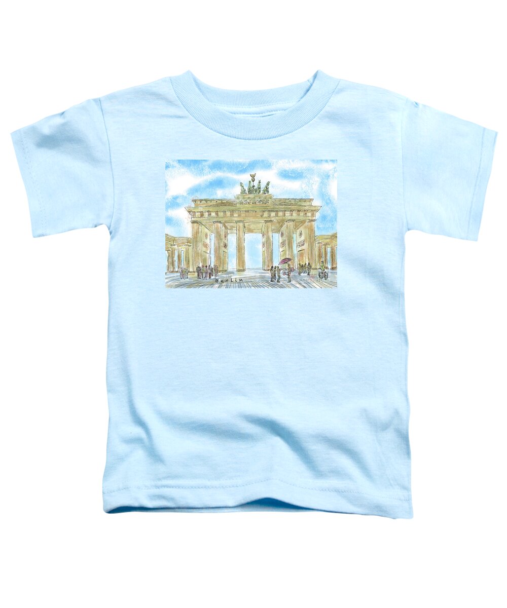 Germany Toddler T-Shirt featuring the painting Brandenburg Gate, Berlin, Germany by Horst Rosenberger