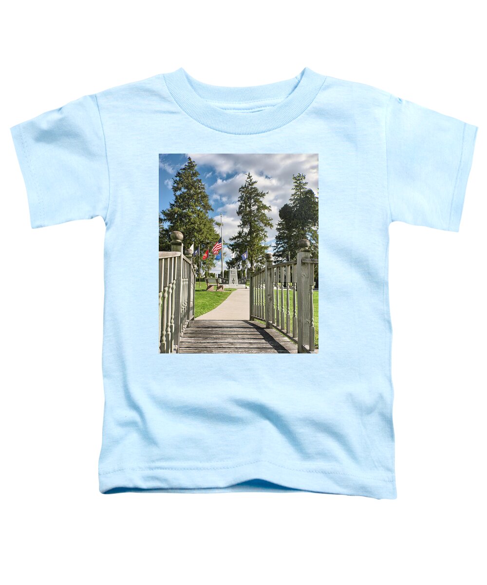 Hopkinton Toddler T-Shirt featuring the photograph Bridge to Veterans Memorial by American Landscapes