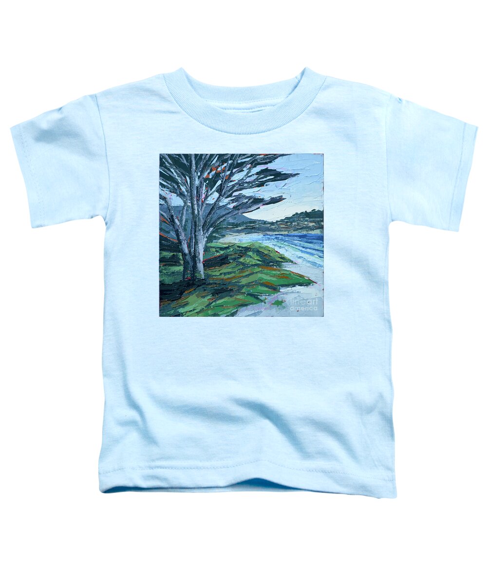 Monterey Toddler T-Shirt featuring the painting Carmel Beach by PJ Kirk