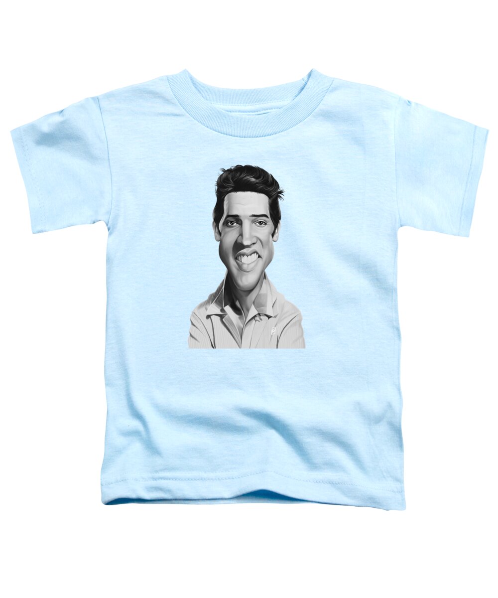 Illustration Toddler T-Shirt featuring the digital art Celebrity Sunday - Elvis Presley by Rob Snow