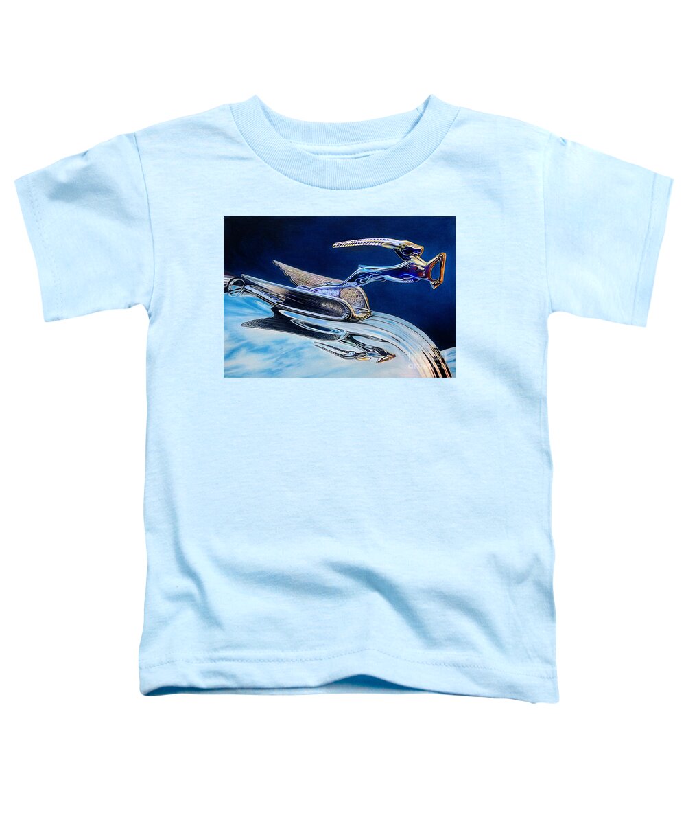 Ram Hood Ornament Image Toddler T-Shirt featuring the drawing Chrome Ram by David Neace