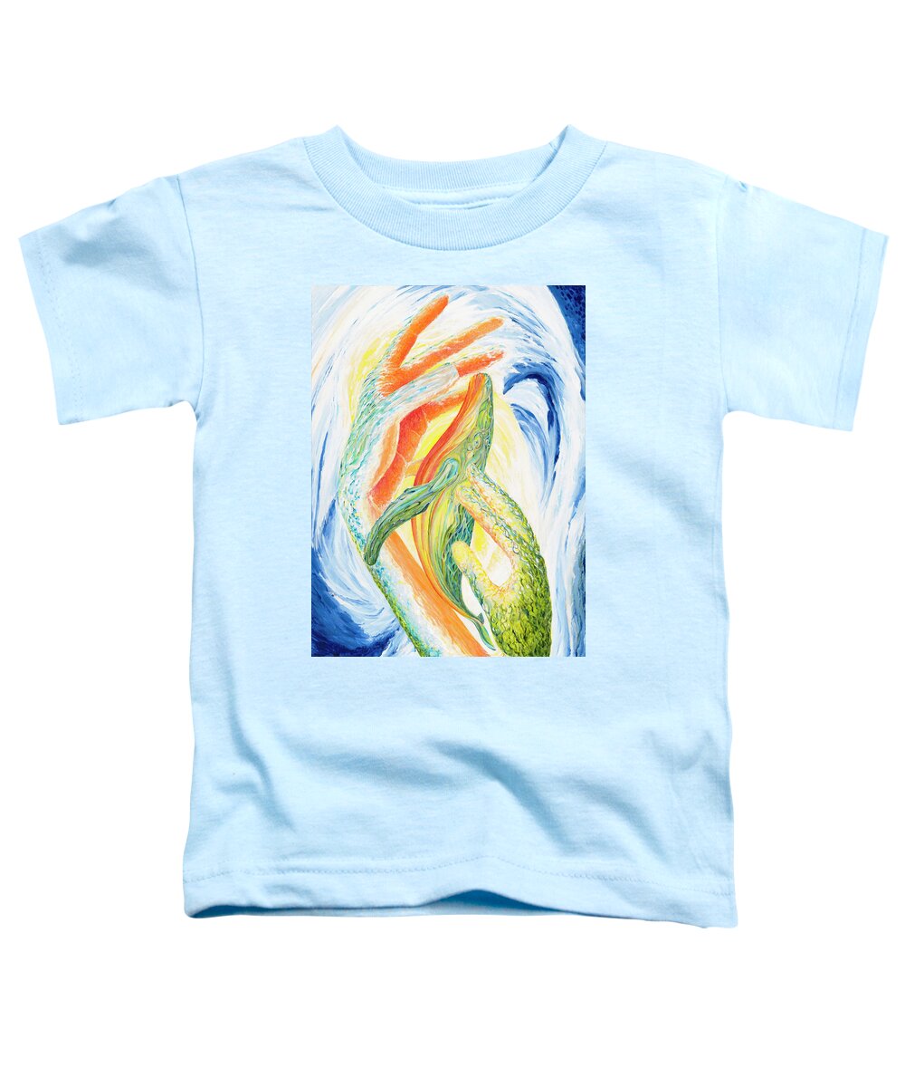 #acrylic #chrysalis #colour #nurture #protect #whale #canadianartist #markfineart #torontoartist Toddler T-Shirt featuring the drawing Chrysalis by Mark Johnson