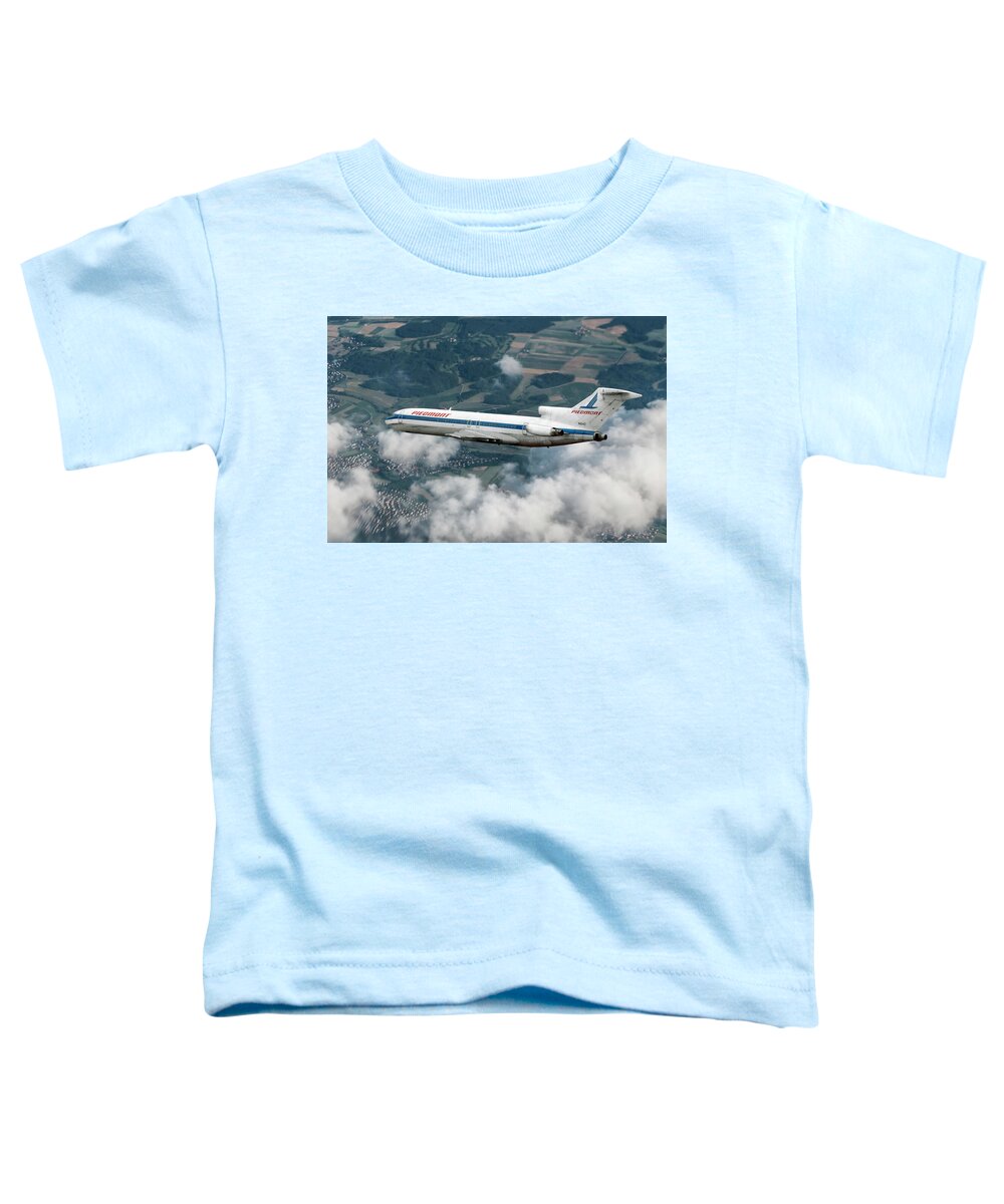 Piedmont Airlines Toddler T-Shirt featuring the mixed media Classic Piedmont Airlines Boeing 727 by Erik Simonsen