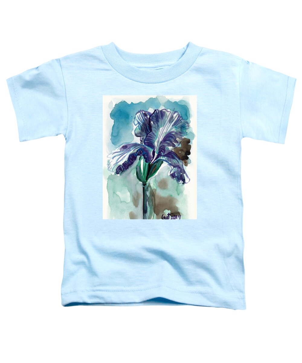 Iris Toddler T-Shirt featuring the painting Cold Iris by George Cret