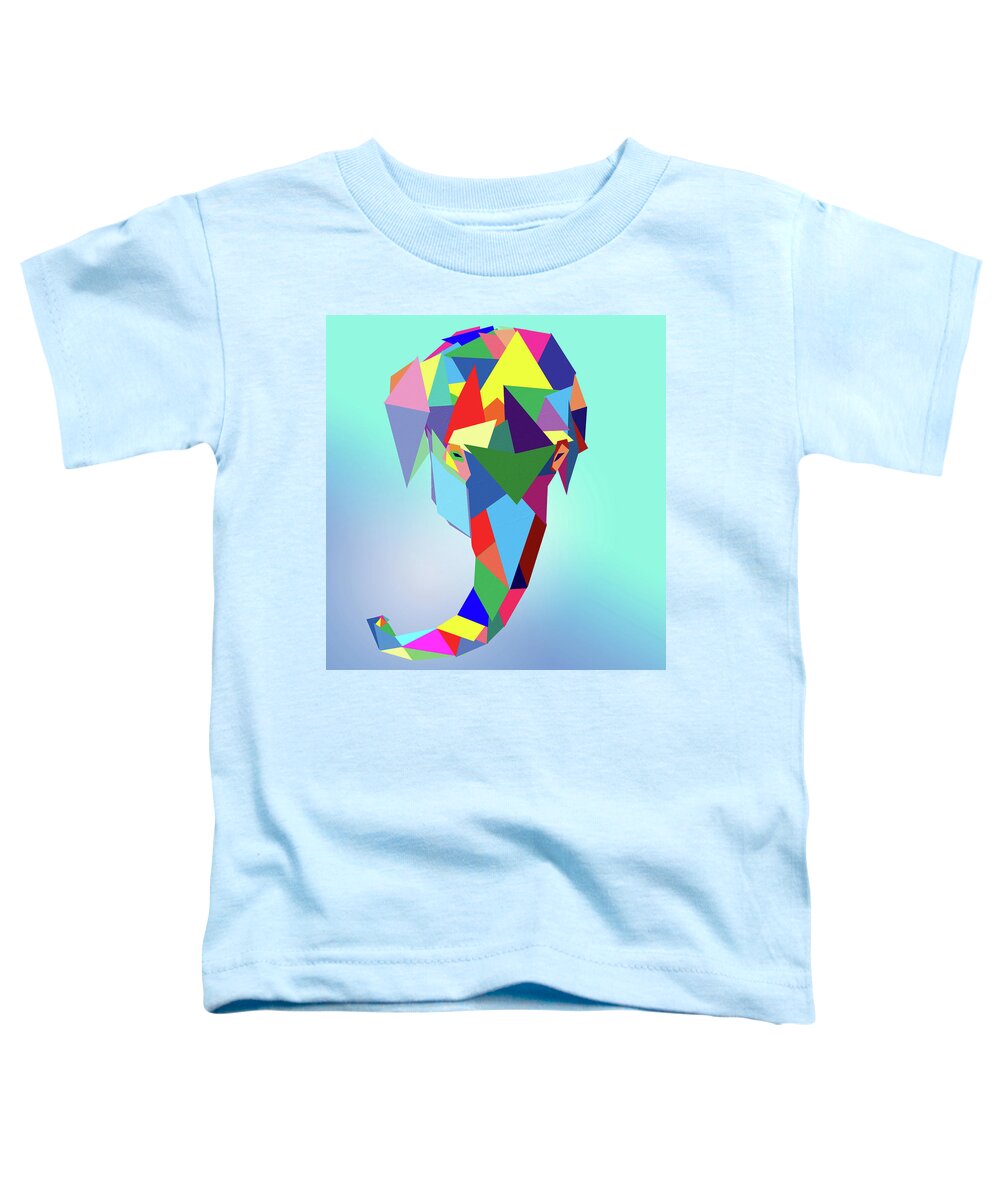 Colorful Elephant Head Toddler T-Shirt featuring the digital art Colorful Elephant Head by Dan Sproul