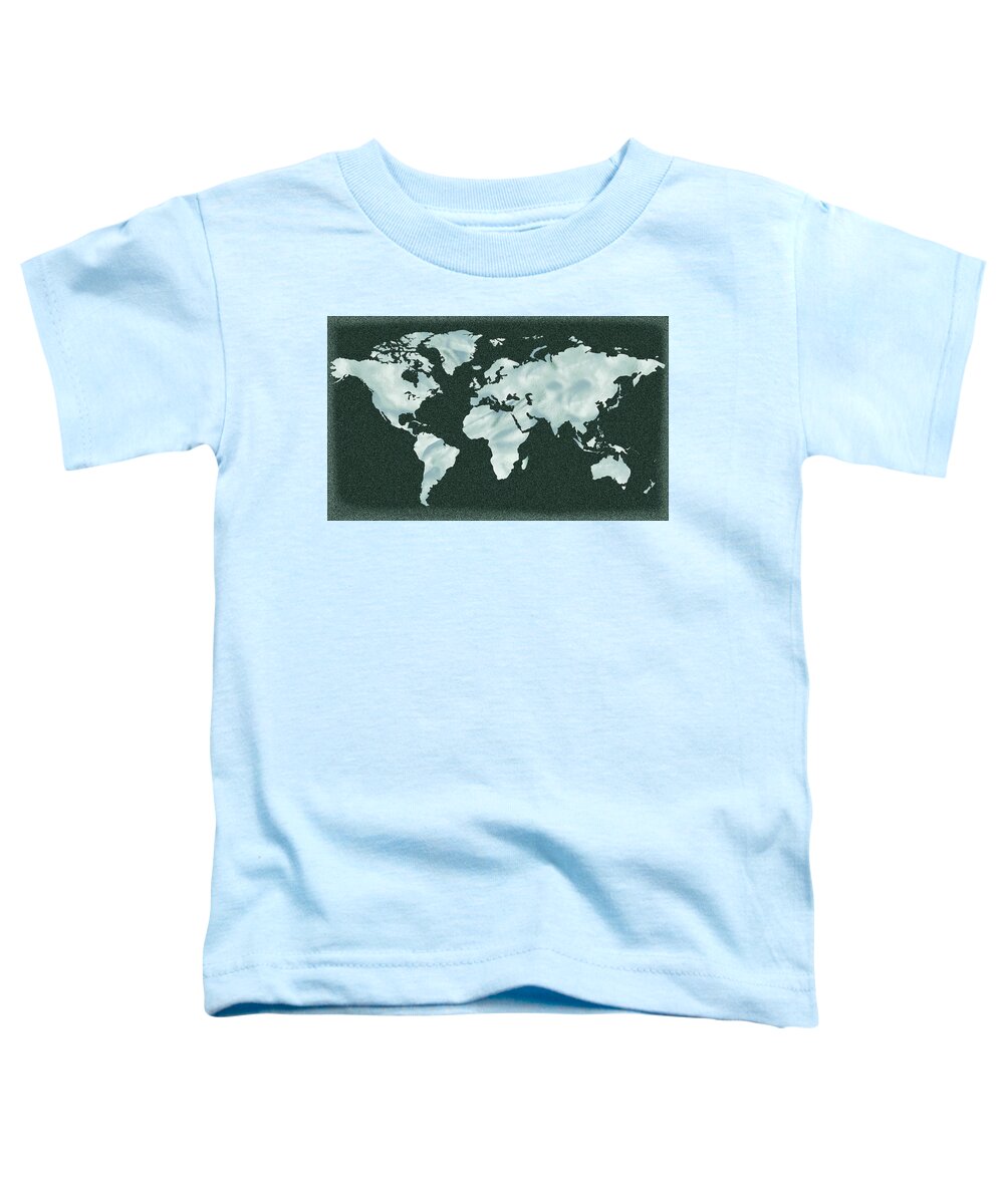 World Map Toddler T-Shirt featuring the painting Cool Gray Watercolor Silhouette Map Of The World by Irina Sztukowski