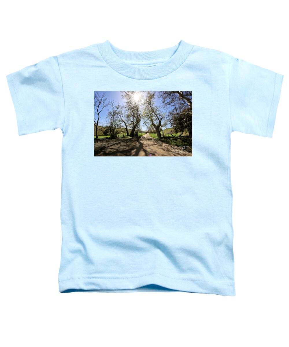 Road Toddler T-Shirt featuring the photograph Country Roads by Vivian Krug Cotton