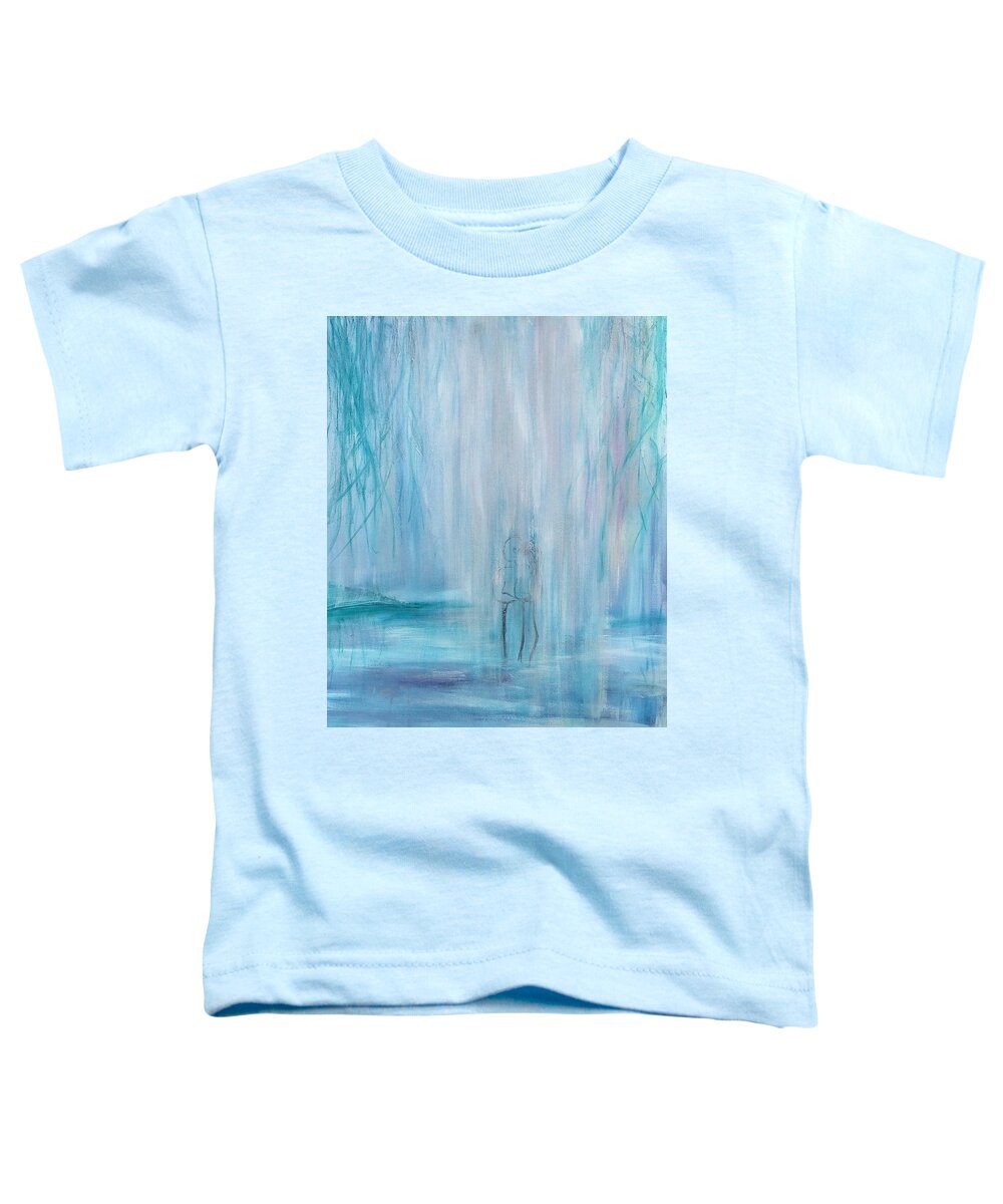 Couple Toddler T-Shirt featuring the painting Couple in Waterfall by Lynne McQueen