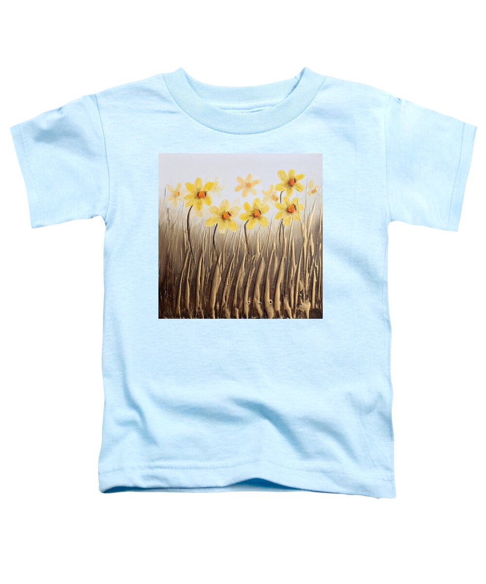 Daffodils Toddler T-Shirt featuring the painting Daffodils by Amanda Dagg
