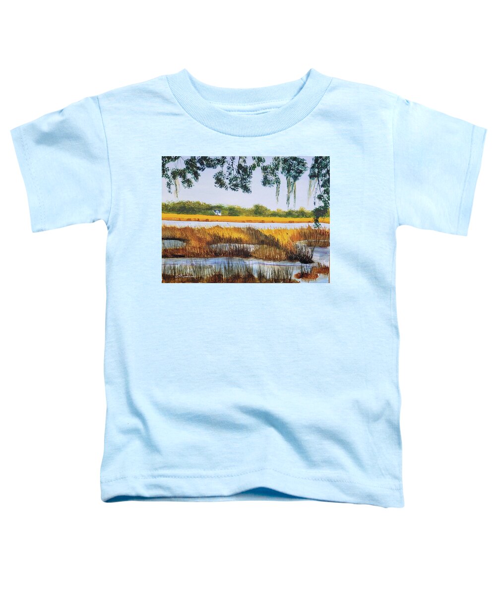 Dawtaw Island Toddler T-Shirt featuring the painting Dawtaw Island in December by Ann Frederick