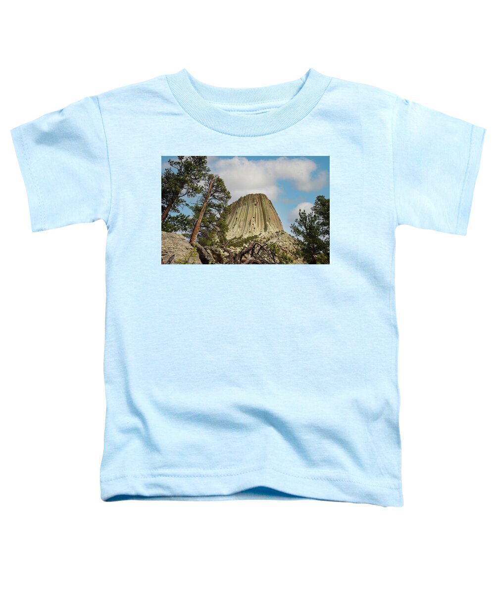 Devils Tower Looking Up Toddler T-Shirt featuring the photograph Devils Tower Looking Up by Dan Sproul