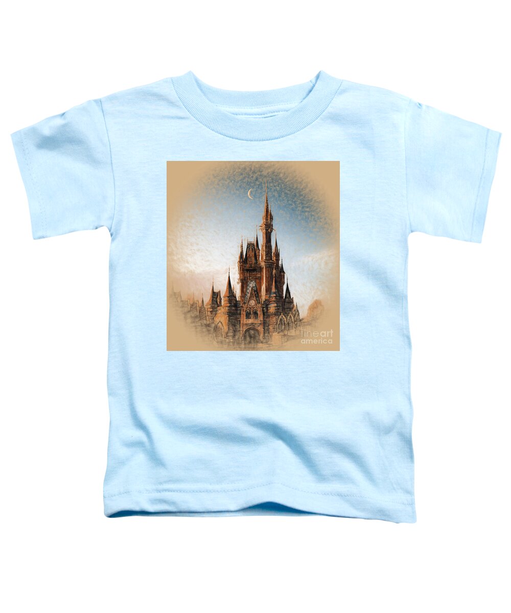 Castle Toddler T-Shirt featuring the painting Disney World USA 0912 by Gull G