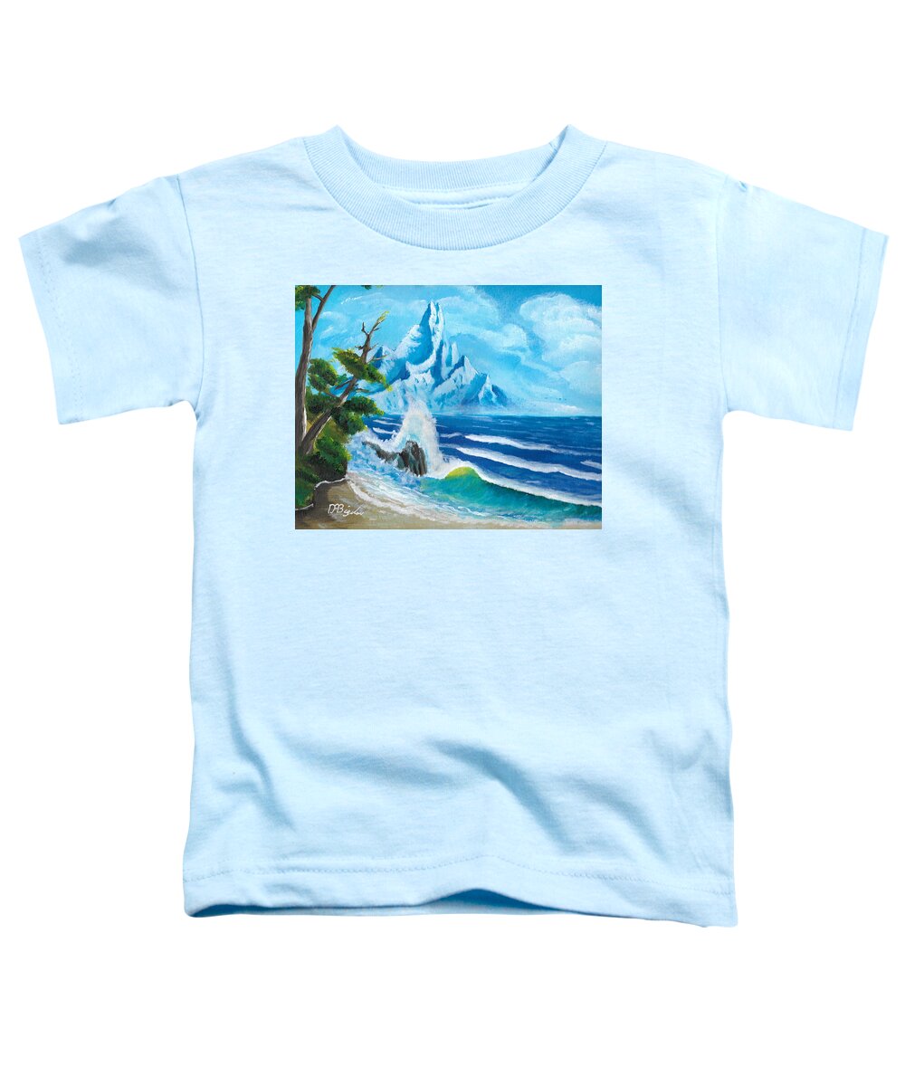 Mountain Toddler T-Shirt featuring the painting distant Shores by David Bigelow
