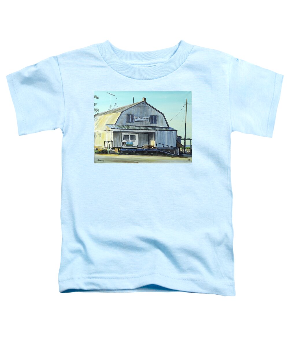 Bay Port Michigan Toddler T-Shirt featuring the painting Done For Today by William Brody
