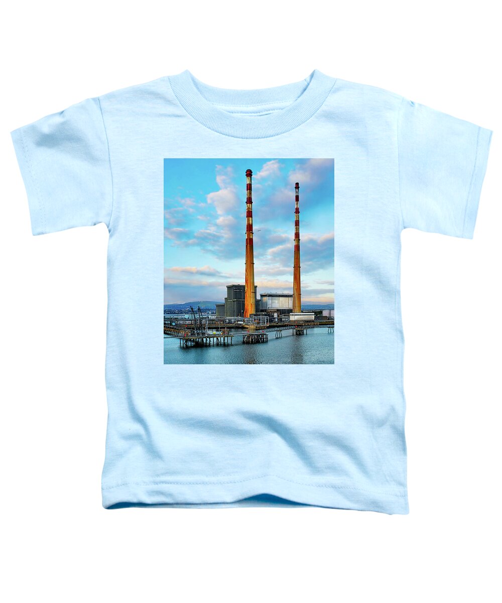 Magical Ireland Toddler T-Shirt featuring the photograph Dublins Poolbeg Chimneys #2 by Lexa Harpell
