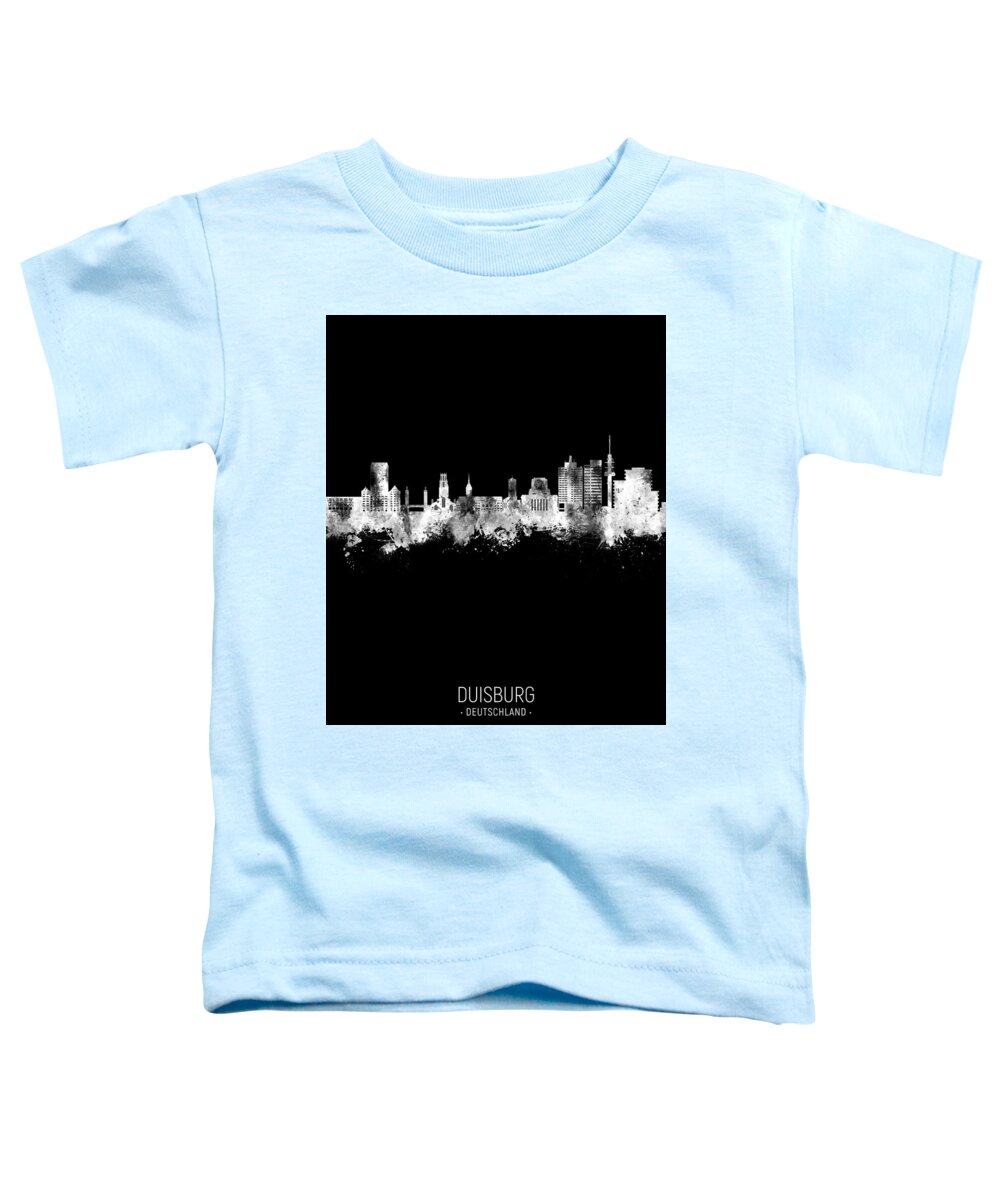 Duisburg Toddler T-Shirt featuring the digital art Duisburg Germany Skyline #53 by Michael Tompsett