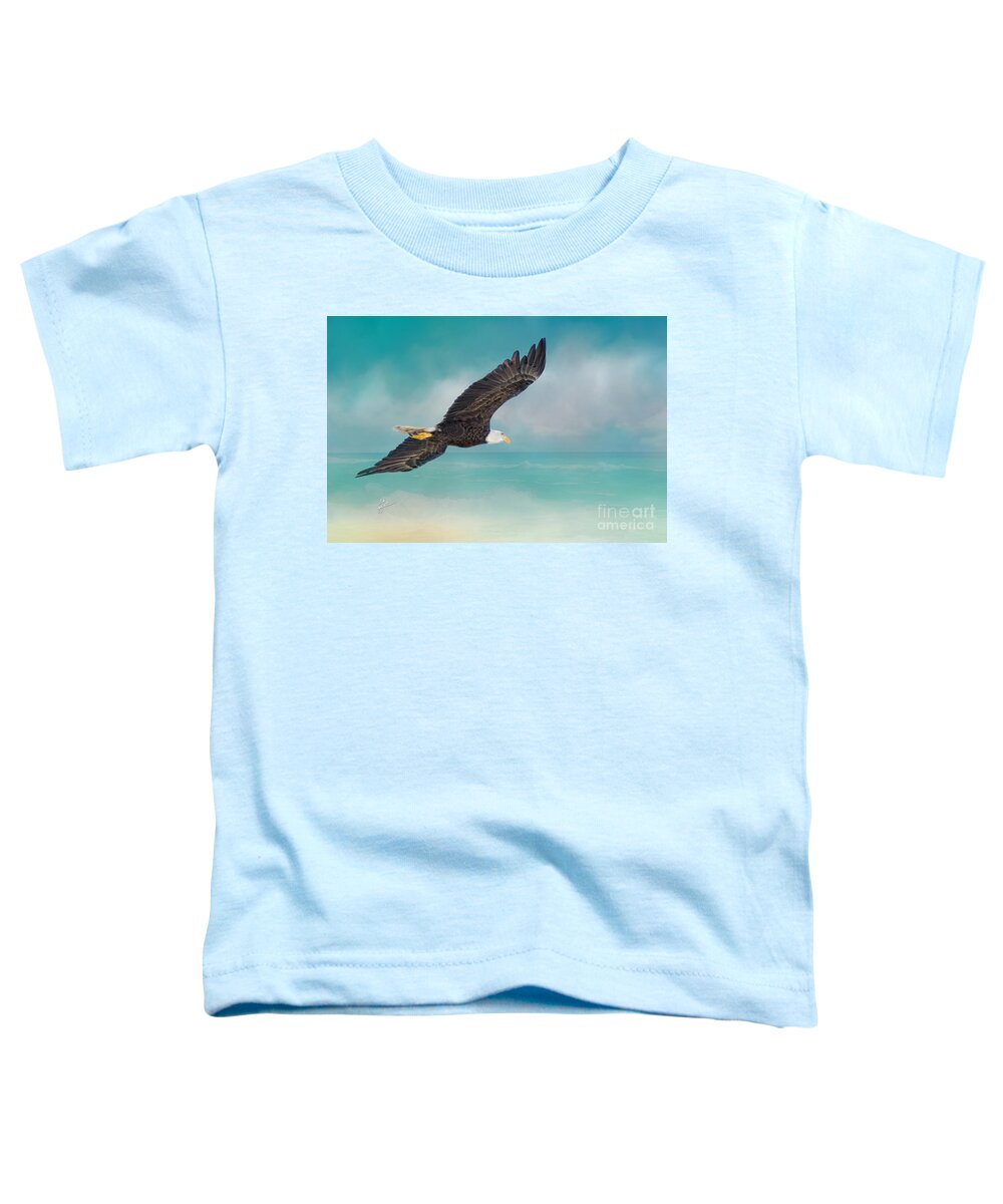 Bald Eagle Toddler T-Shirt featuring the photograph Eagle Soaring The Sky by TK Goforth