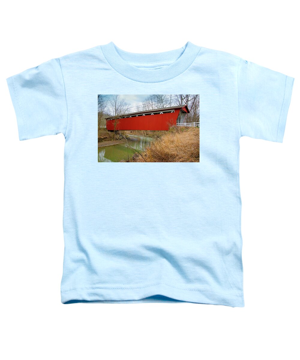 Covered Bridge Toddler T-Shirt featuring the photograph Everett Road Covered Bridge 2 by Paul Giglia