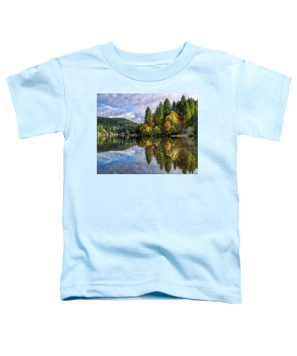 Tree Toddler T-Shirt featuring the photograph Fall Color Reflections by Loyd Towe Photography