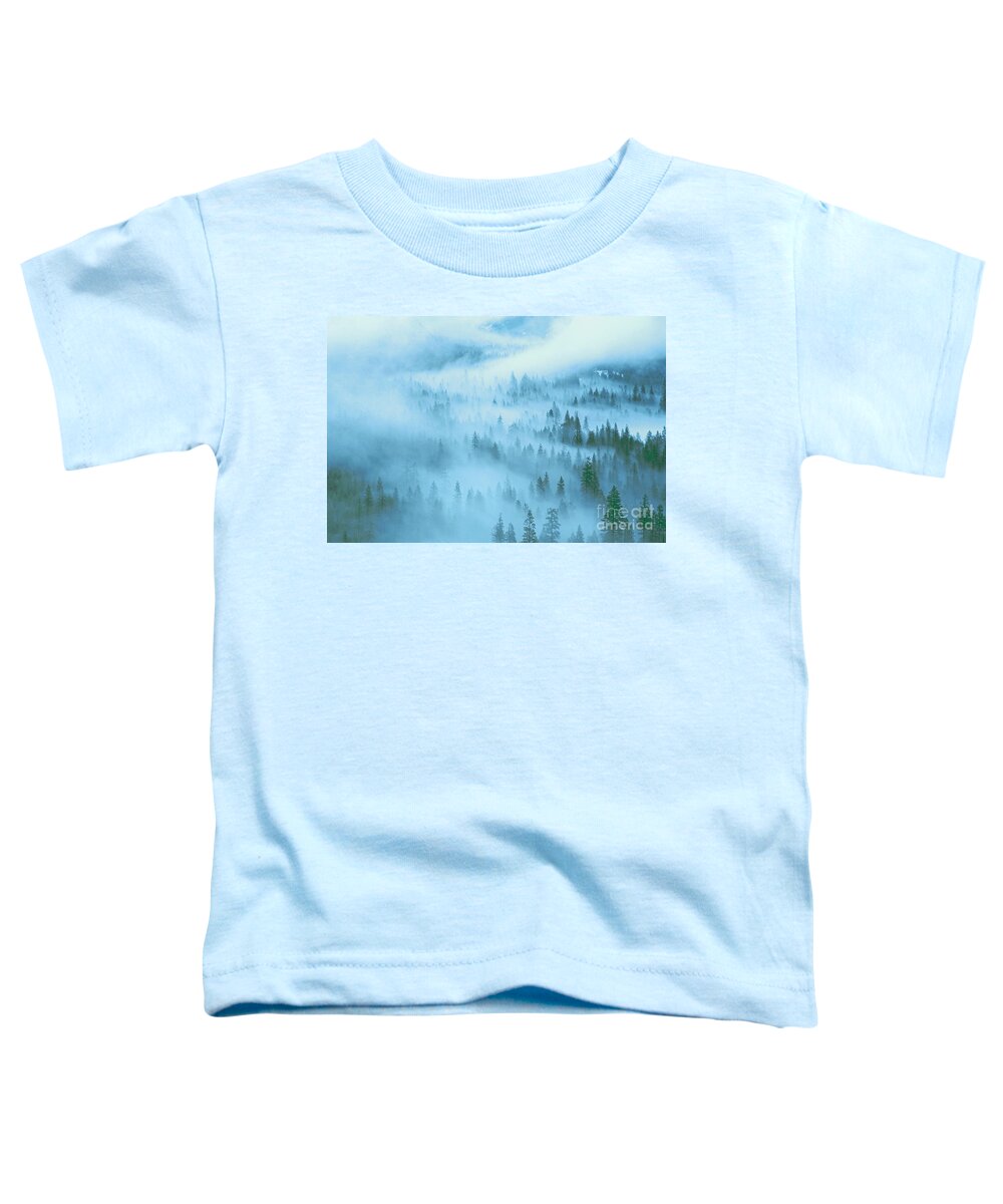 Dave Welling Toddler T-Shirt featuring the photograph Fir Trees Fog Yosemite National Park by Dave Welling