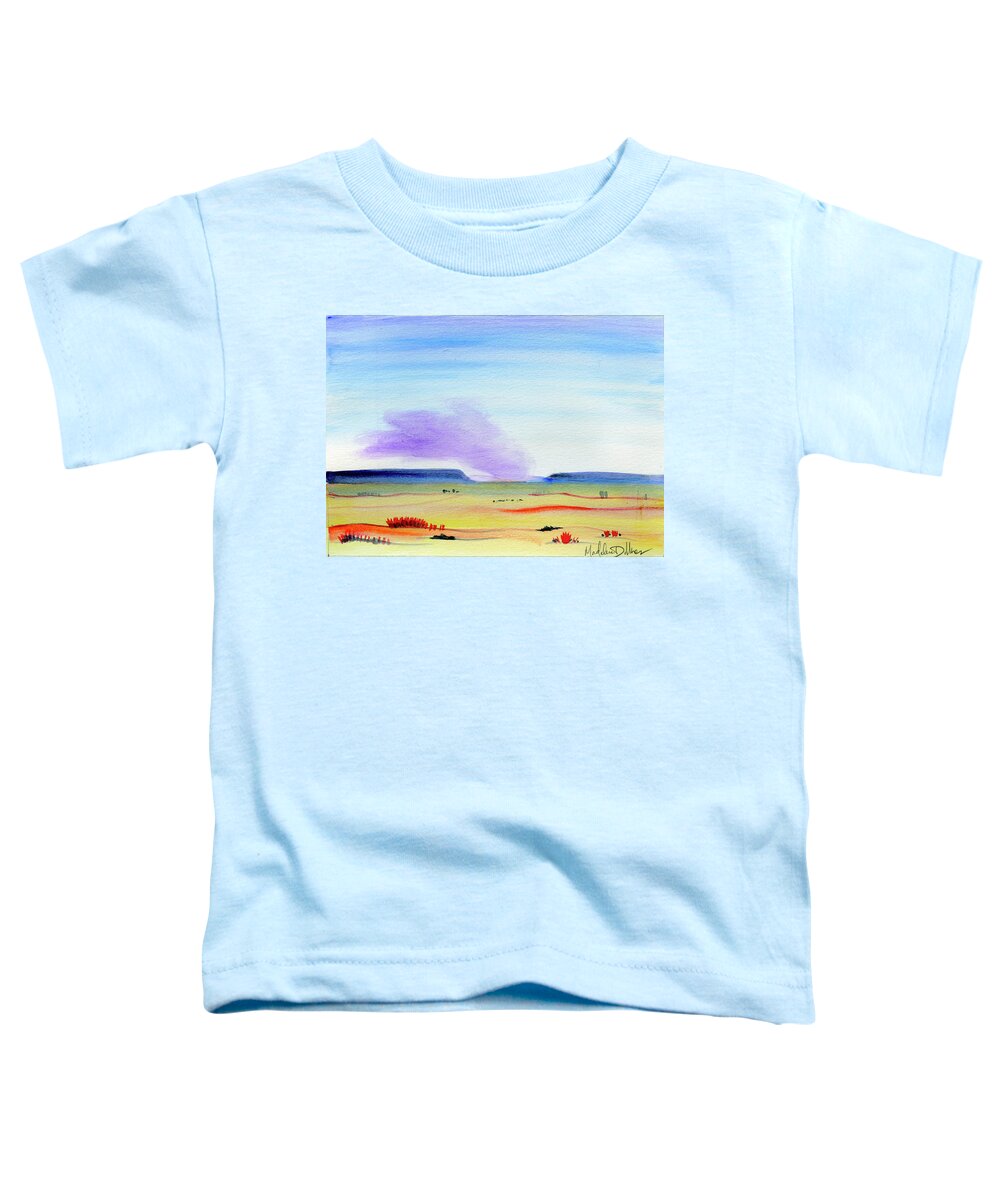 Moab Toddler T-Shirt featuring the painting Fire Danger Extreme by Madeline Dillner