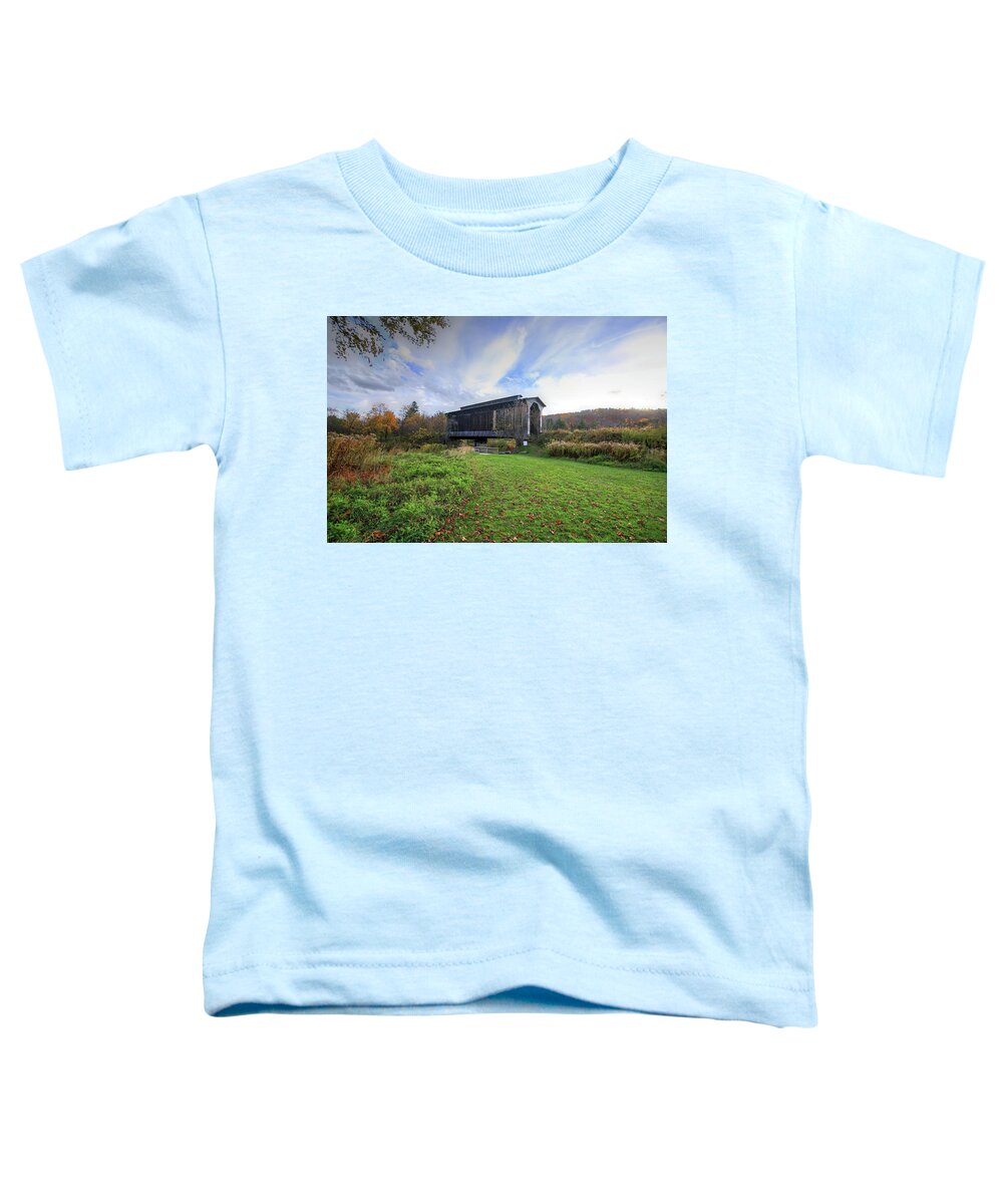 Fine Art Toddler T-Shirt featuring the photograph Fisher Covered Railroad Bridge by Robert Harris