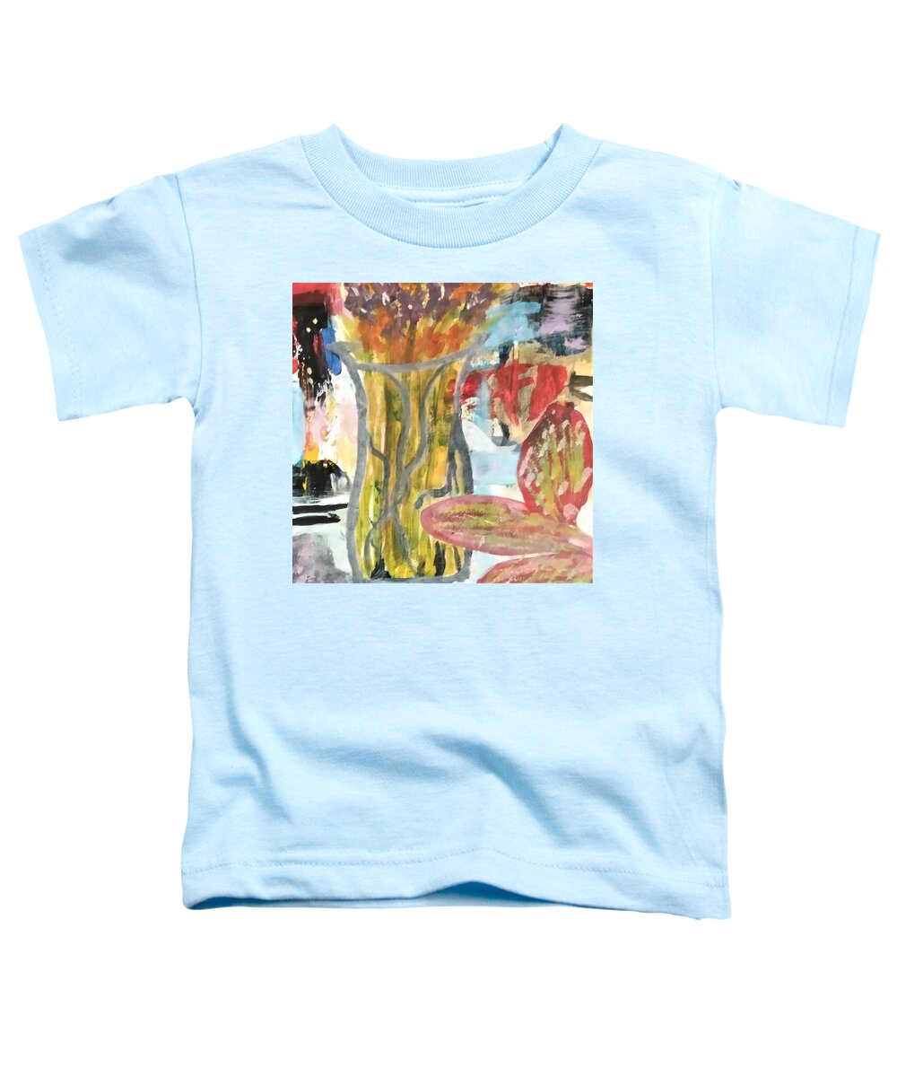 Abstract Toddler T-Shirt featuring the painting Floral Abstract by Suzanne Berthier
