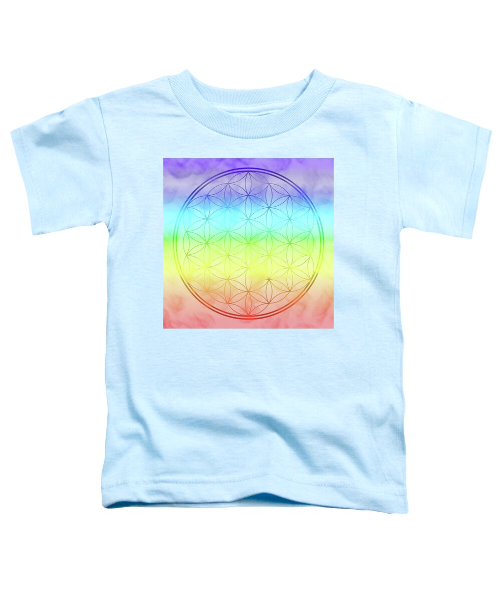 Flower Of Life Toddler T-Shirt featuring the digital art Flower of Life 1 by Angie Tirado