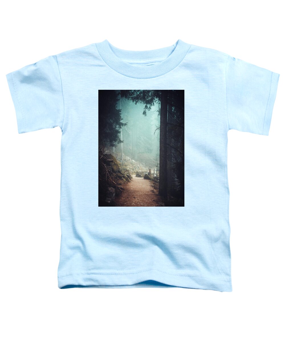 Black And White Toddler T-Shirt featuring the photograph Forest Mysteries by Philippe Sainte-Laudy