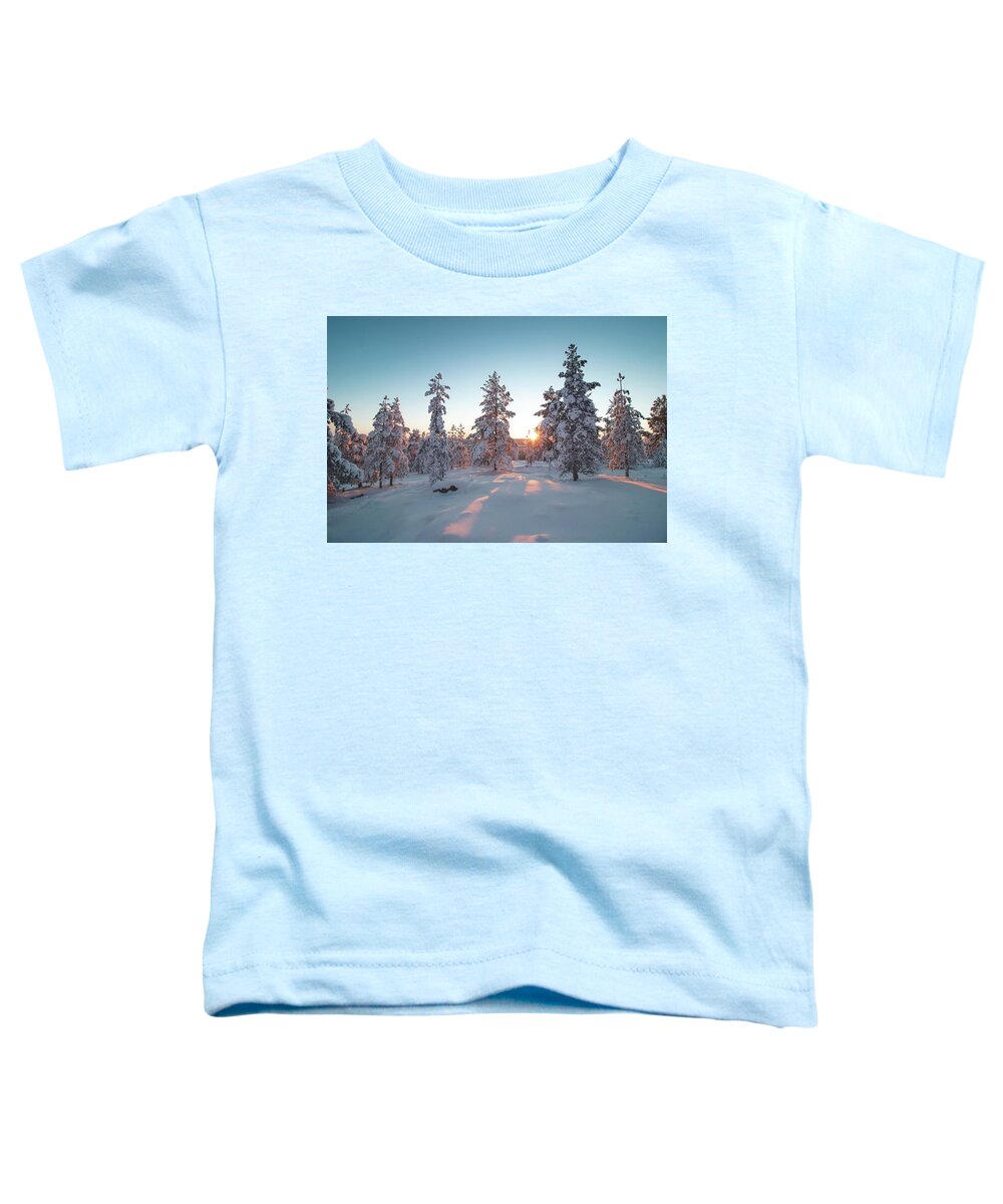 Rovaniemi Toddler T-Shirt featuring the photograph Frosty morning in pristine nature by Vaclav Sonnek
