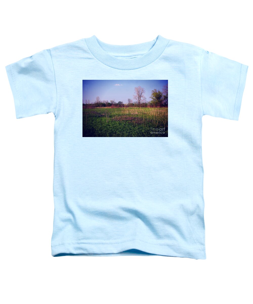 Nature Toddler T-Shirt featuring the photograph Golden Hour Sunset on the Prairie - Heat by Frank J Casella