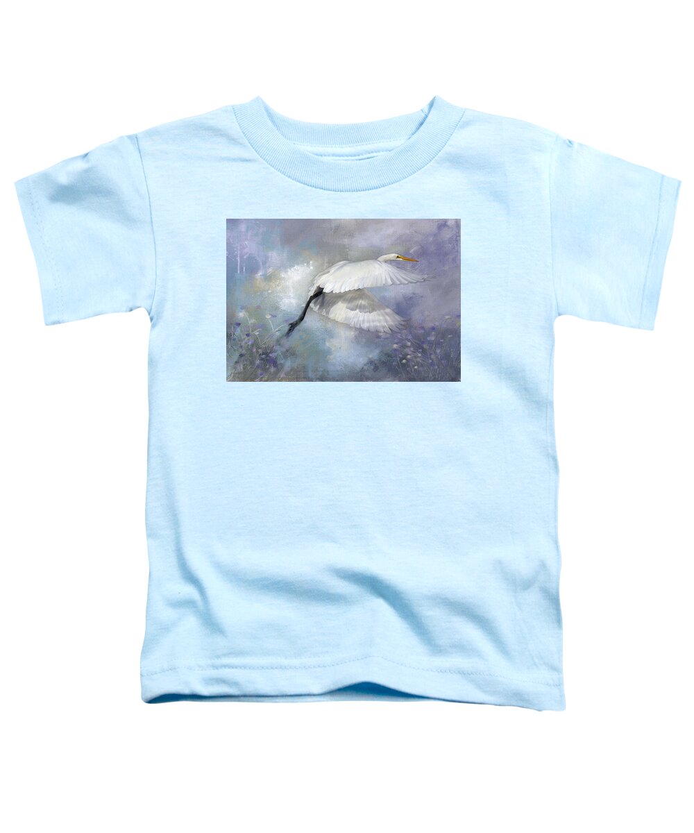 New Upload Toddler T-Shirt featuring the photograph Great Egret by Theresa Tahara