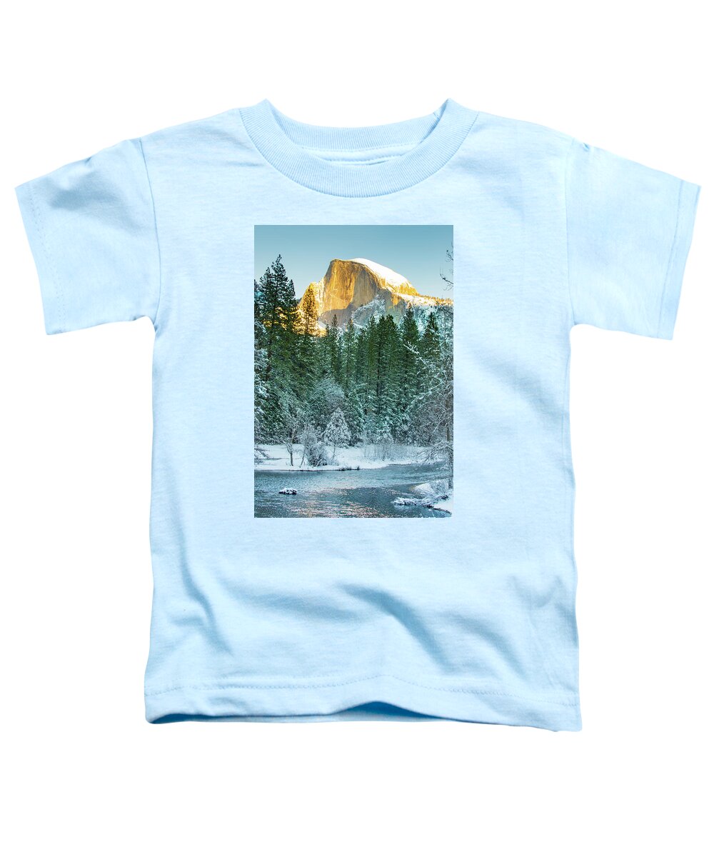 Yosemite National Park Toddler T-Shirt featuring the photograph Half Dome in Winter by Susan Eileen Evans