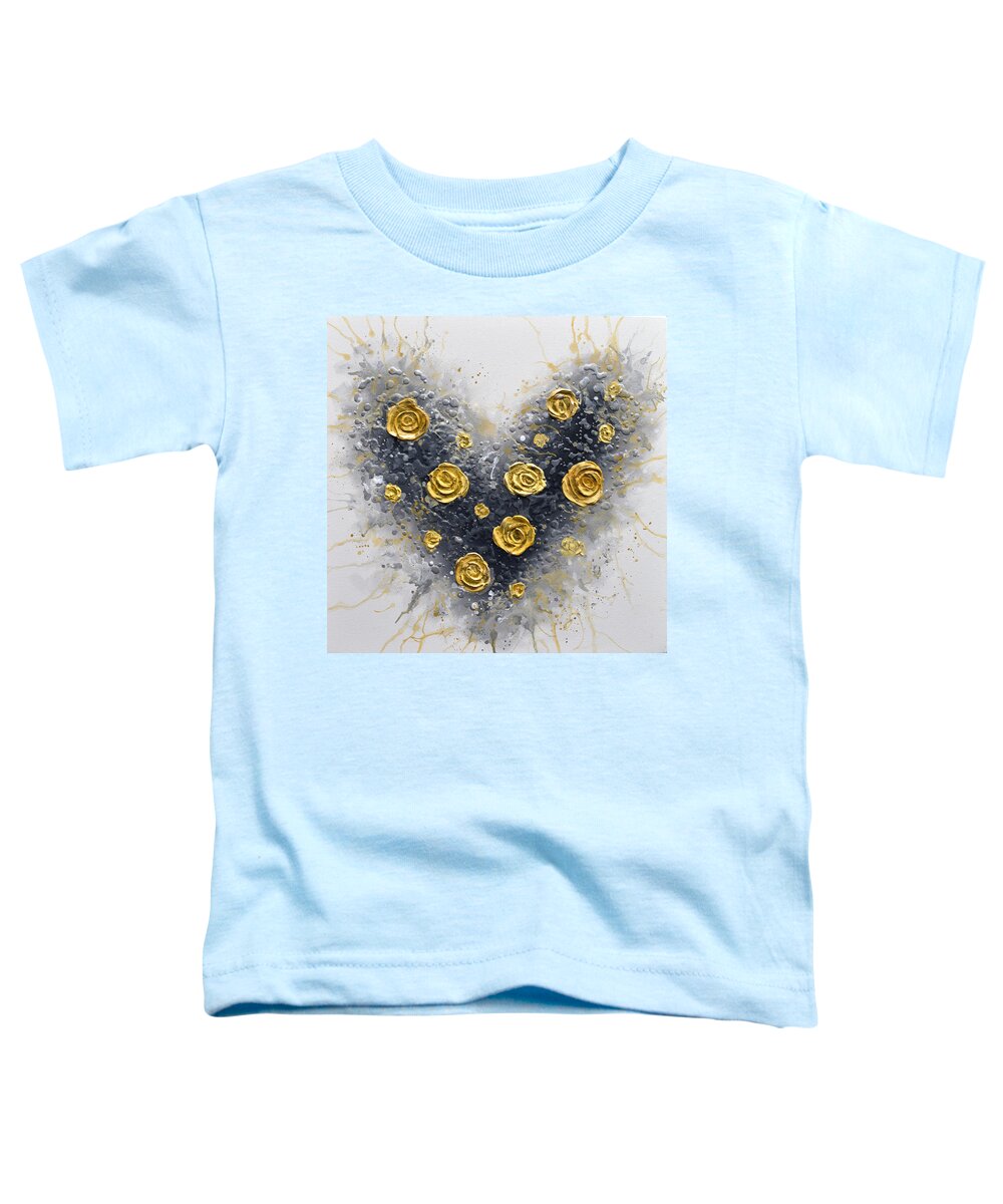 Heart Toddler T-Shirt featuring the painting Heart of Gold by Amanda Dagg