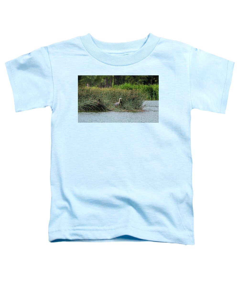 Heron Toddler T-Shirt featuring the photograph Majestic by Laura Putman