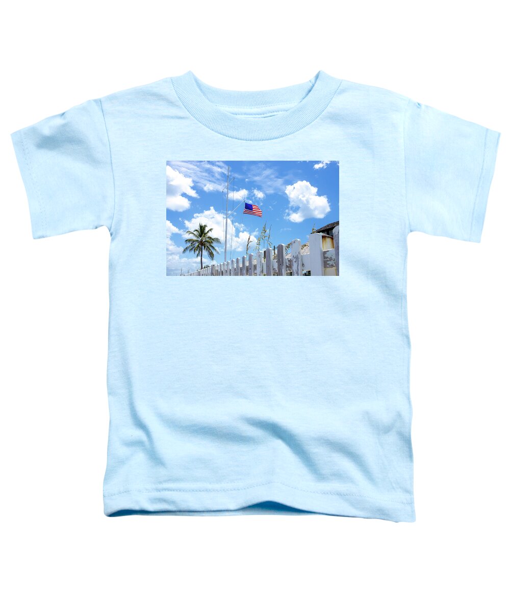 Flag Toddler T-Shirt featuring the photograph House of Refuge American Flag by Blair Damson