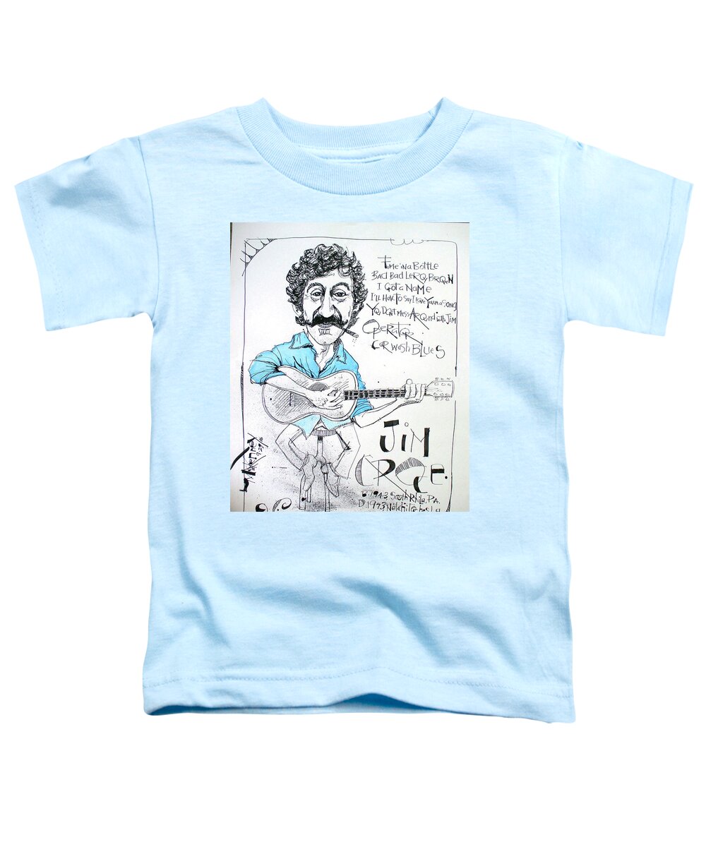  Toddler T-Shirt featuring the drawing Jim Croce by Phil Mckenney