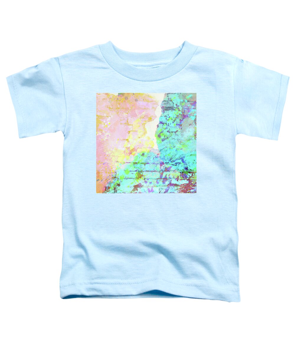 Joyful Toddler T-Shirt featuring the mixed media Joyful Bricks 2 by Marianne Campolongo