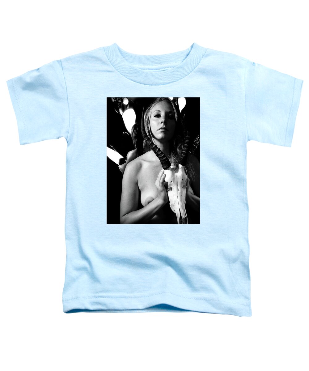 Nude Female Skull Toddler T-Shirt featuring the photograph Kbbt0718 by Henry Butz