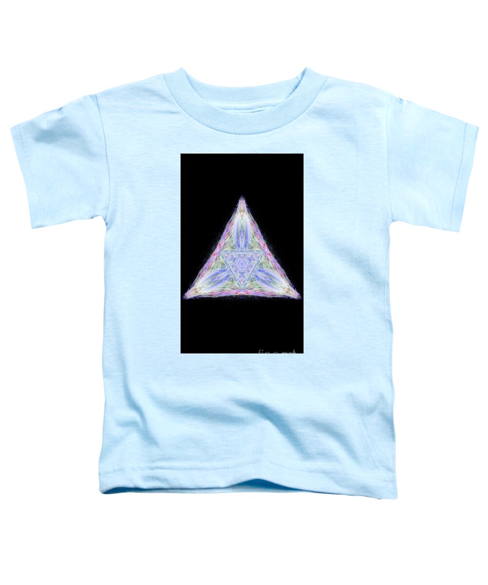 The Kosmic Kreation Pyramid Of Light Is A Digital Mandala Created By Michael Canteen. It Is A Complex And Intricate Geometric Design That Is Said To Represent The Journey Of Self-illumination. The Mandala Is Made Up Of Several Interwoven Elements Toddler T-Shirt featuring the digital art Kosmic Kreation Pyramid of Light by Michael Canteen
