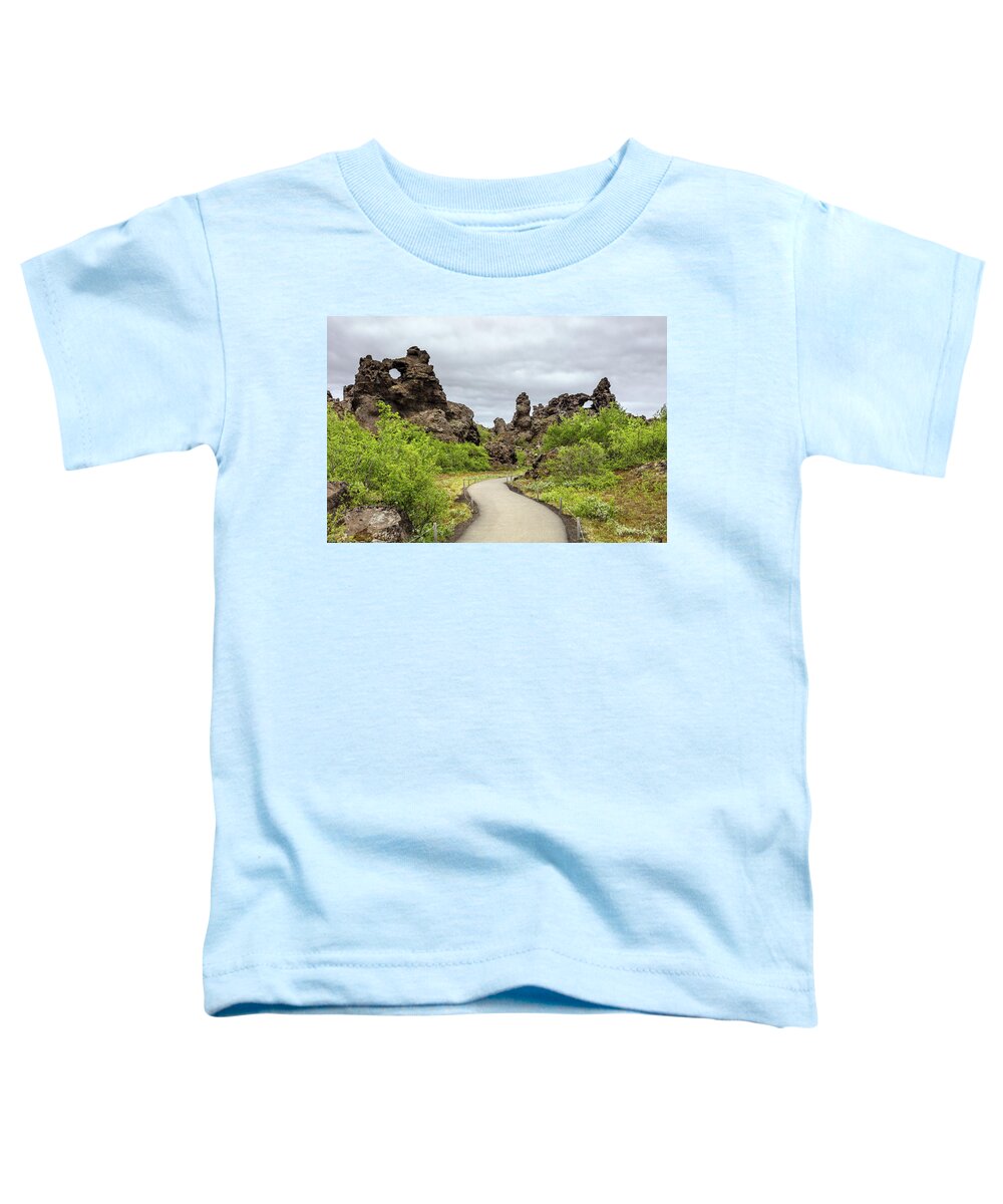 Dimmuborgir Toddler T-Shirt featuring the photograph Lava Castle of Dimmuborgir by Pierre Leclerc Photography