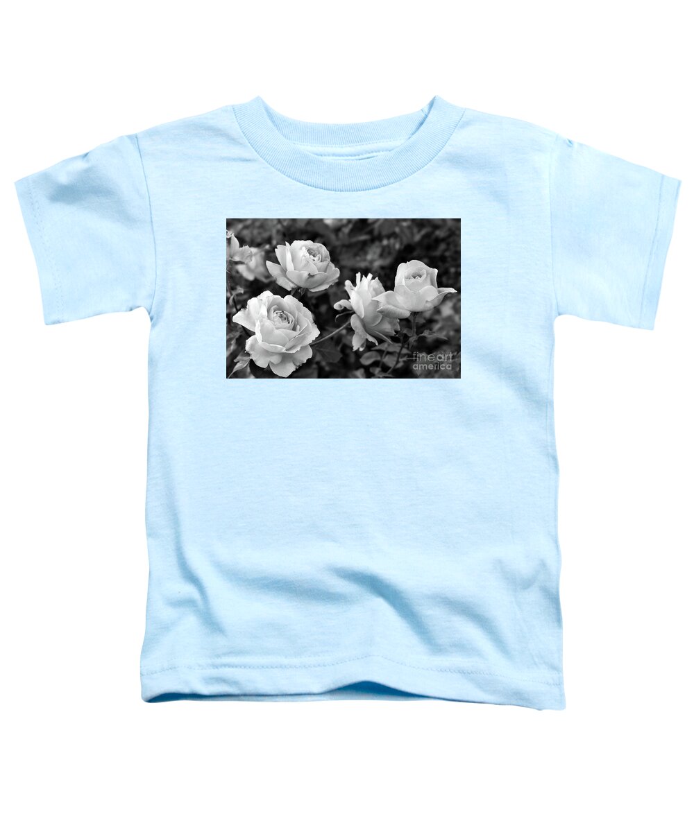 Nature Toddler T-Shirt featuring the photograph Let me take you to Fields of Roses 002 BNW by Leonida Arte