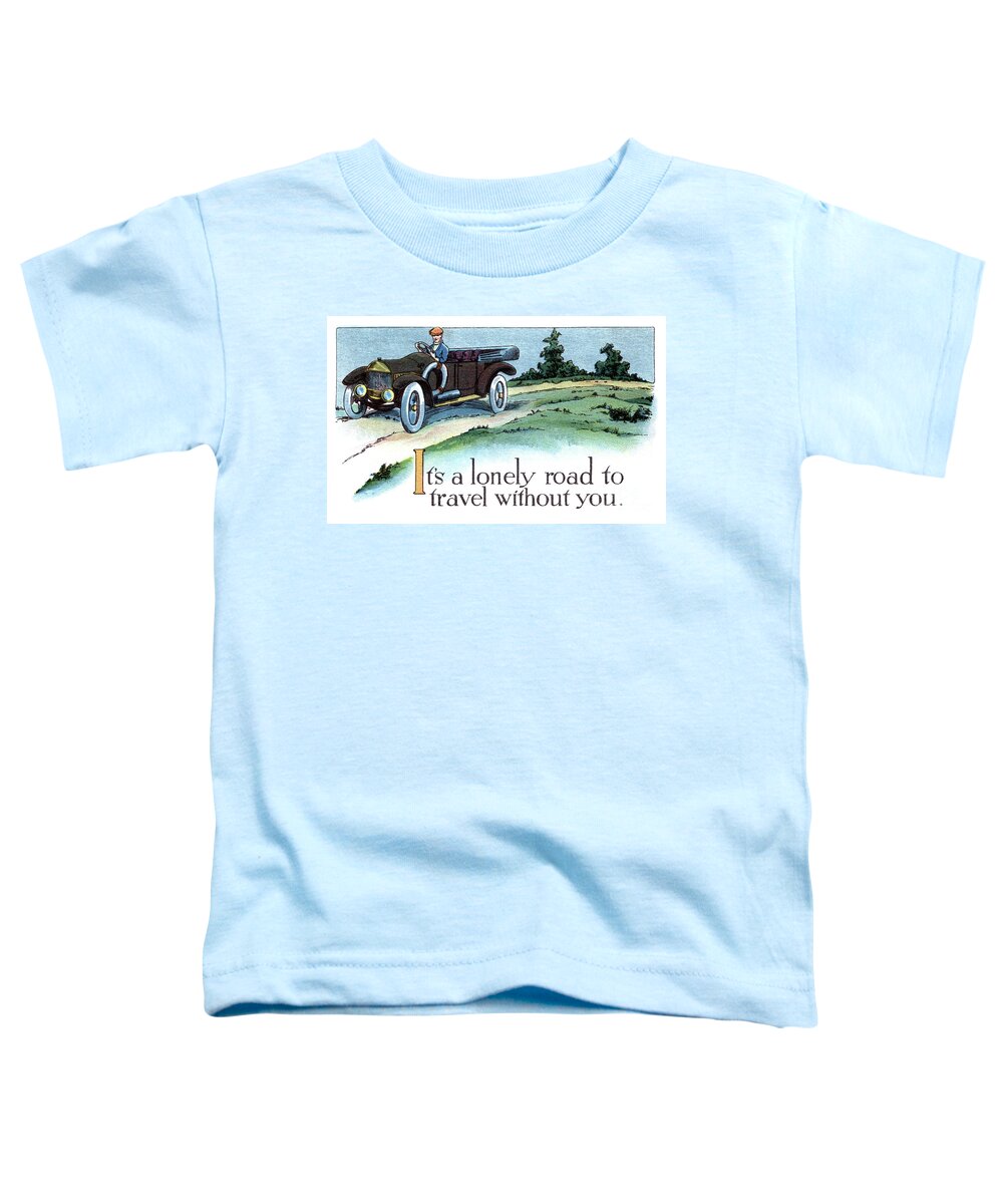 Vintage Toddler T-Shirt featuring the drawing Lonely Road Without You by Pete Klinger