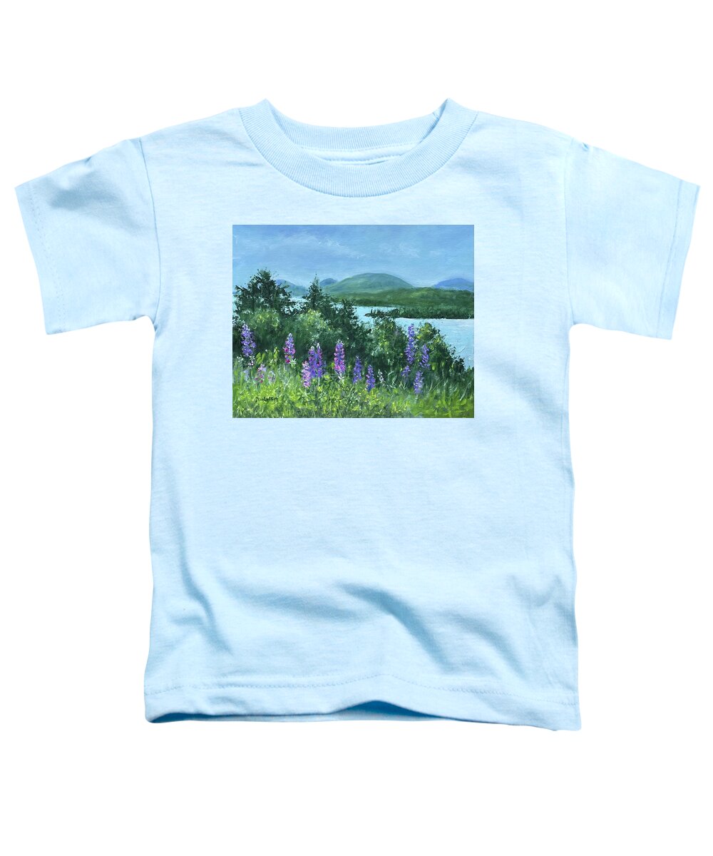 Mountains Toddler T-Shirt featuring the painting Looking over Raccoon Cove by Terre Lefferts